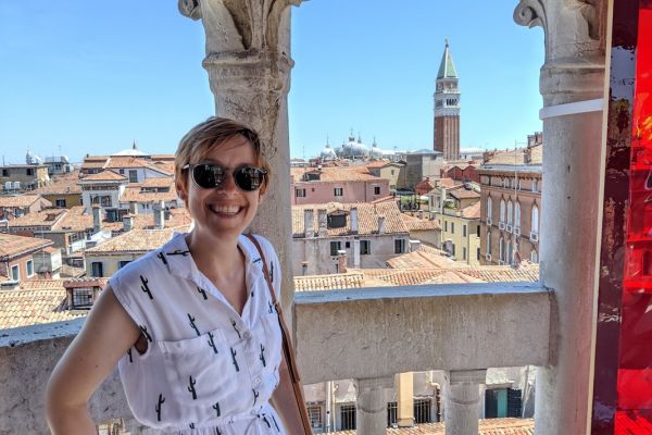 Danieller Ossher in Venice for a post-cancer vacation.