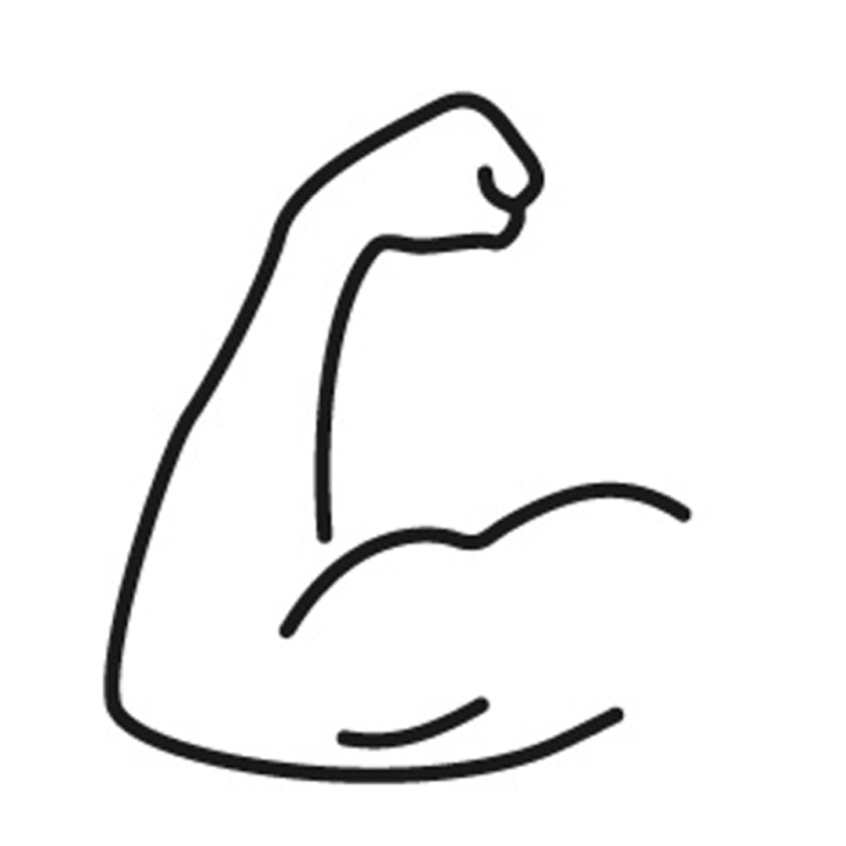 Line drawing of a person flexing their arm, representing rehabilitation services